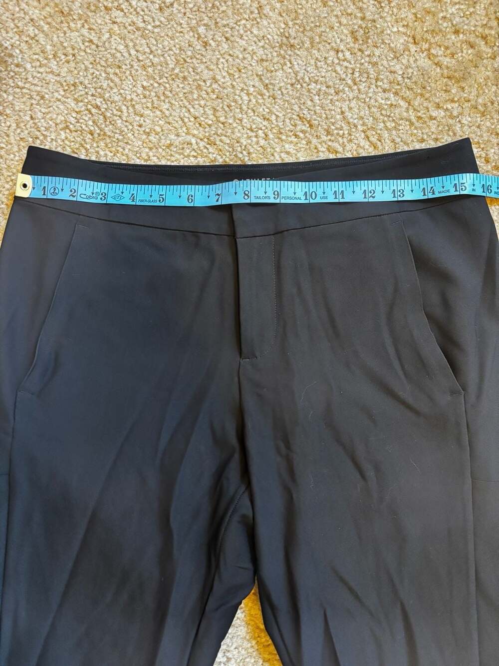 Athleta Stellar Trouser Black 10P Petite Mid-Rise Slim Straight Leg Pants - Picture 3 of 7